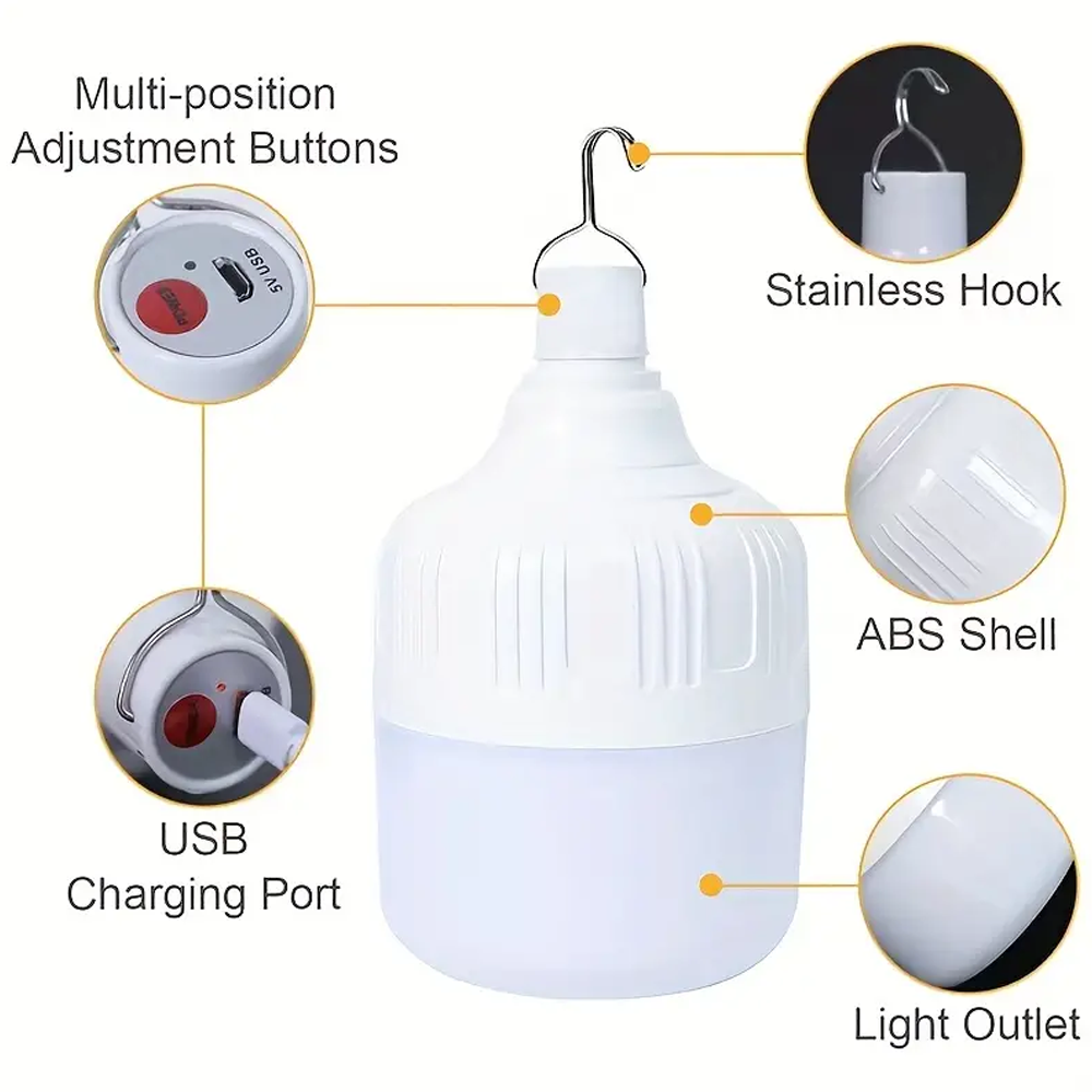 Rechargeable LED hanging tent light