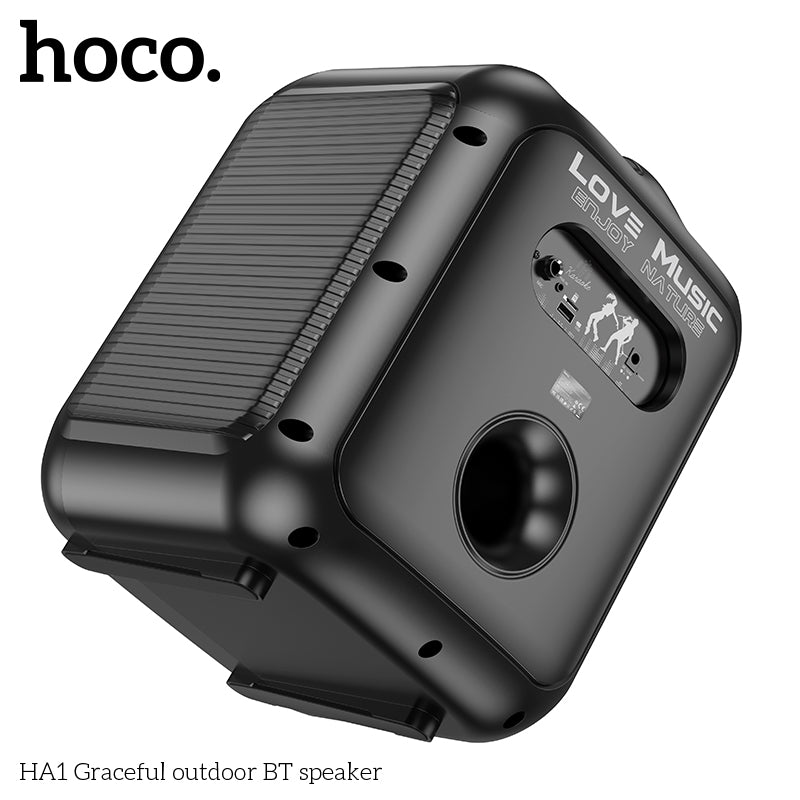 هوكو مكبر صوت لاسلكي + ميكروفون رشيق HA1 أسود