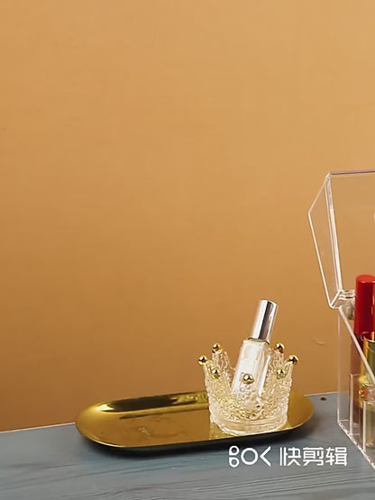 صندوق تخزين أحمر الشفاه الشفاف