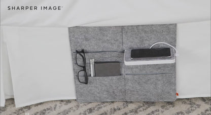 حافظة متعلقات وشاحن سرسر لاسلكي Qi مع 5 جيوب ورف الهاتف