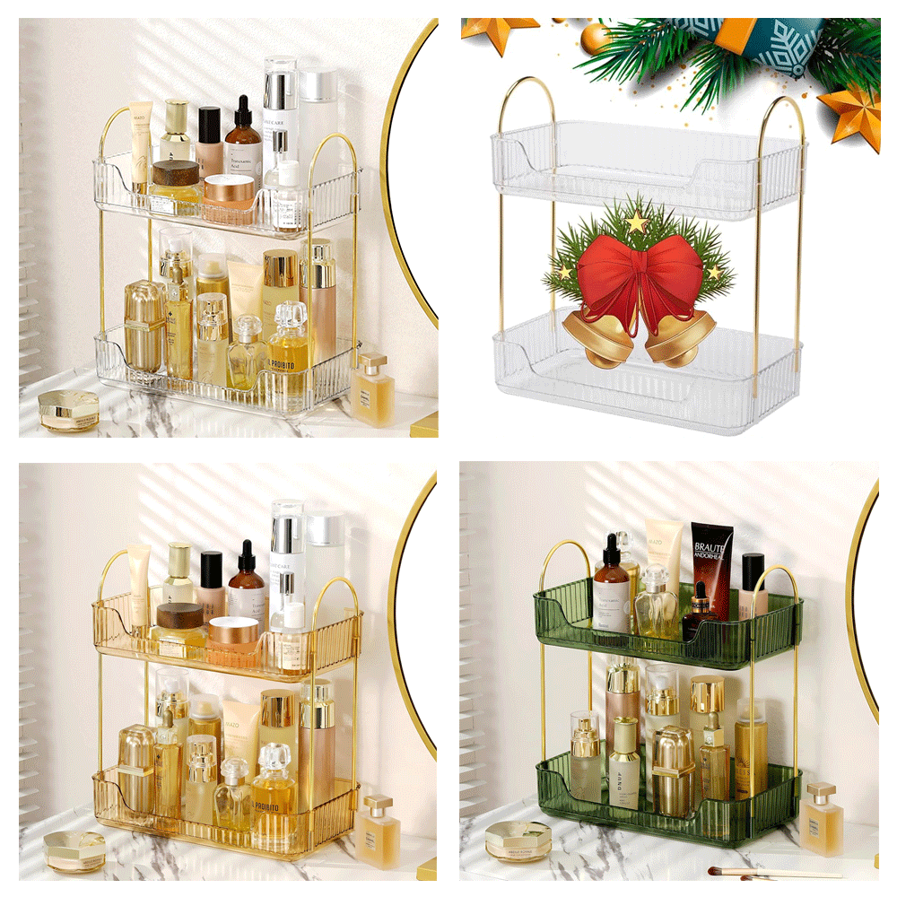 2 Layers Clear Acrylic Cosmetics Shelving