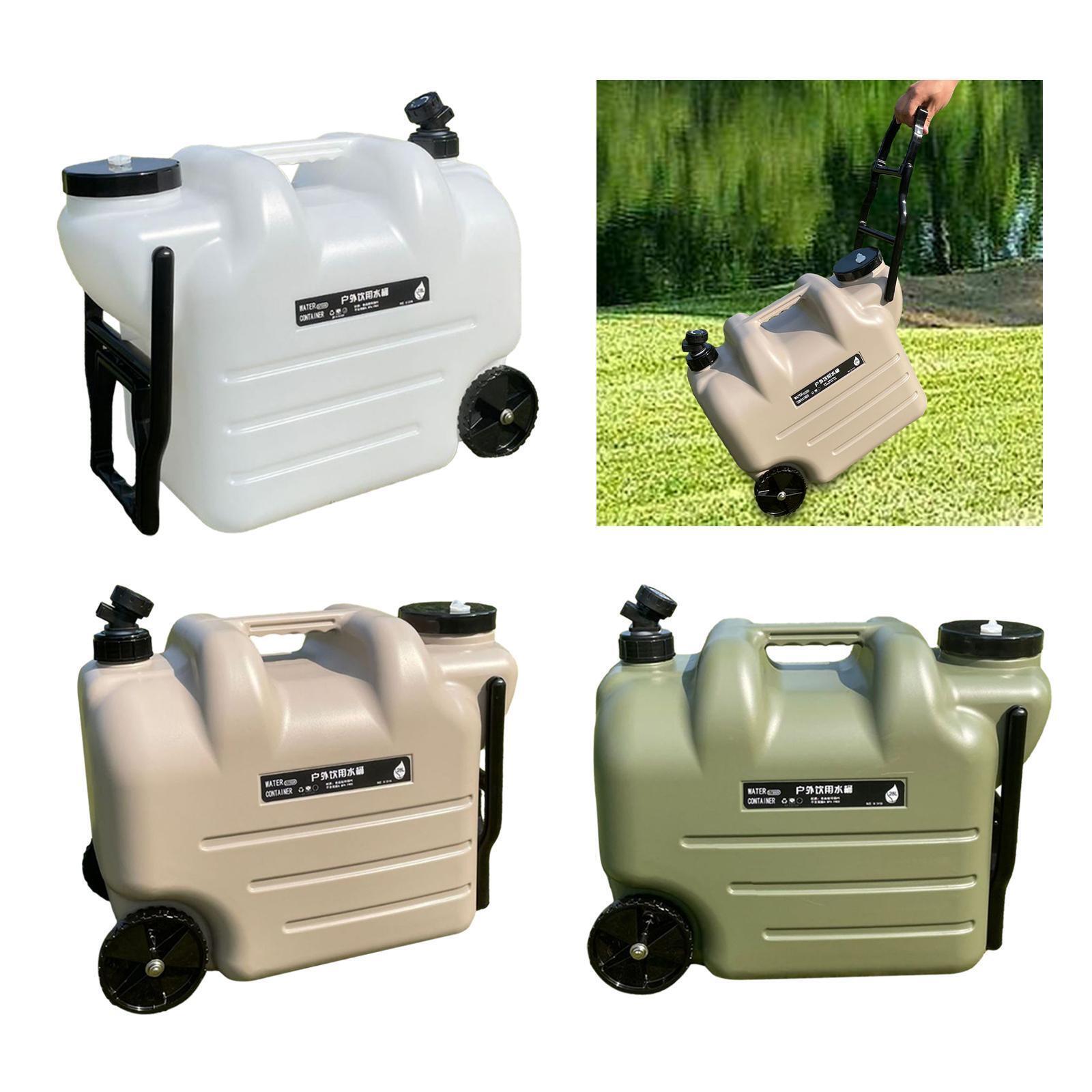 Water storage container on wheels, with tap/28L
