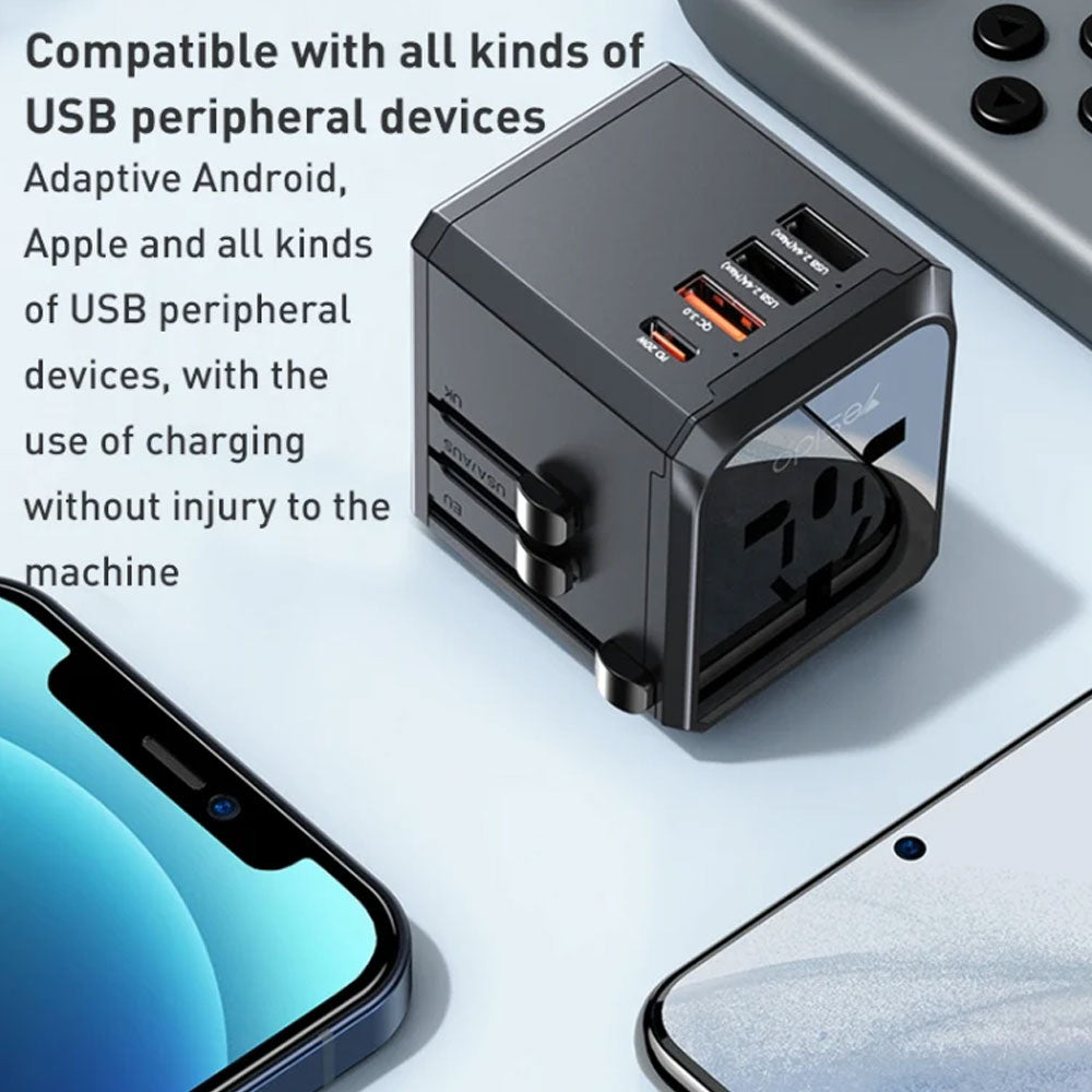 YESIDO MC24 Travel Adapter 3 USB + Type-C (20W)