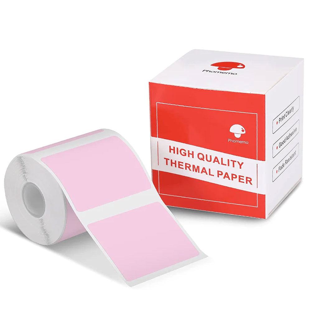 Phomemo Printer Labels 40x30mm/230Pcs Square/Pink