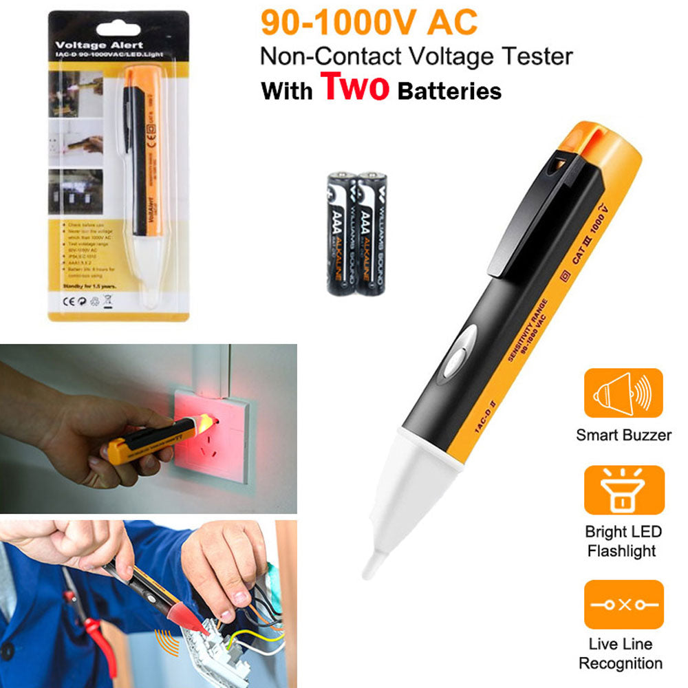 قلم ‏كاشف الطاقة الكهربائية بالإستشعار بقدرة 90 ~ 1000 فولت