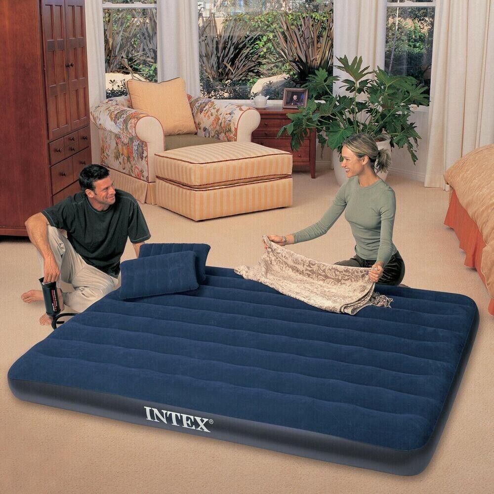 Intex Inflatable Mattress Pump 2 Pillows/Blue