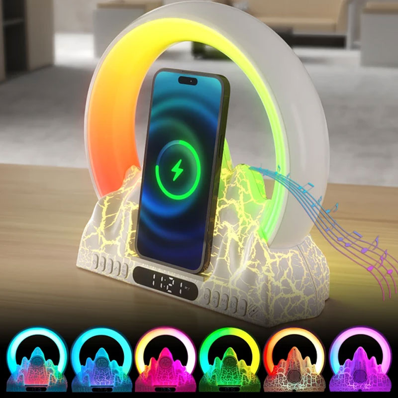 Alarm clock with Bluetooth speaker and wireless charging